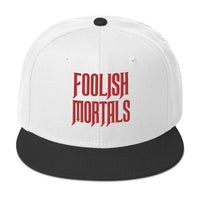 Red Foolish Mortals Haunted Mansion Embroidered Flat Bill Cap embroidered snapback hat, product image 33