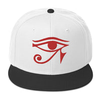 Red Eye of Ra Egyptian Goddess Embroidered Flat Bill Cap embroidered snapback hat, product image 33