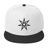 Black Elven Star Witchcraft Symbol Embroidered Flat Bill Cap embroidered snapback hat, product image 33