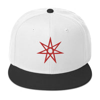 Red Elven Star Witchcraft Symbol Embroidered Flat Bill Cap embroidered snapback hat, product image 33