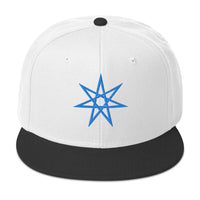Blue Elven Star Witchcraft Symbol Embroidered Flat Bill Cap embroidered snapback hat, product image 33