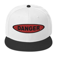 Red Danger Warning Sign Embroidered Flat Bill Cap embroidered snapback hat, product image 33