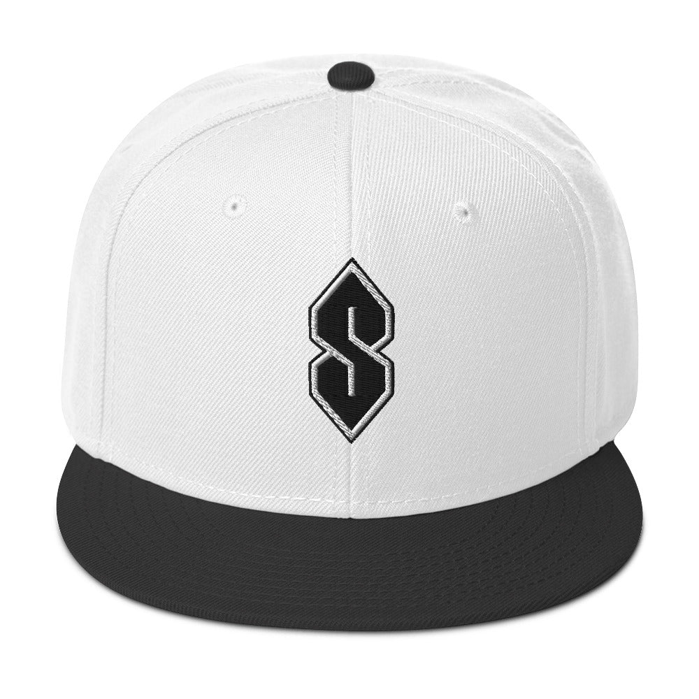 White Outline Cool S, Graffiti S, Middle School S Embroidered Flat Bill Cap Snapback Hat