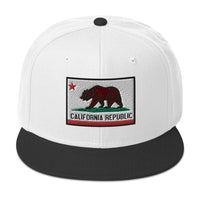 California U.S. State Flag Embroidered Flat Bill Cap embroidered snapback hat, product image 33