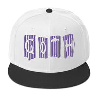 Black and Purple Vertical Stripe Goth Embroidered Flat Bill Cap embroidered snapback hat, product image 33