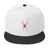 Red Arachnid Creepy Black Widow Spider Embroidered Flat Bill Cap embroidered snapback hat, product image 33