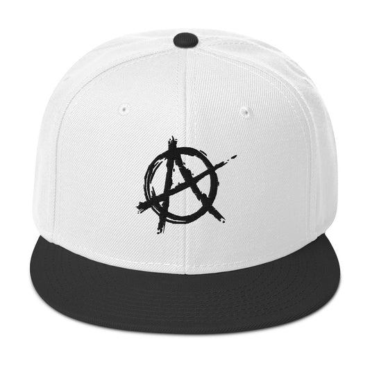 Black Anarchy Sign Punk Rock Chaos Embroidered Flat Bill Cap embroidered snapback hat, product image 1