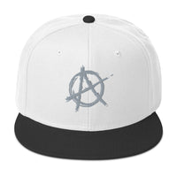 Grey Anarchy Sign Punk Rock Chaos Embroidered Flat Bill Cap embroidered snapback hat, product image 33