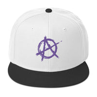 Purple Anarchy Sign Punk Rock Chaos Embroidered Flat Bill Cap embroidered snapback hat, product image 33