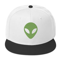 Alien Face Little Green Men Embroidered Flat Bill Cap embroidered snapback hat, product image 33