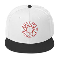 Red 9 Point Star Pentagram Occult Symbol Embroidered Flat Bill Cap embroidered snapback hat, product image 33
