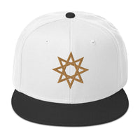 Gold 8 Point Star Octagram Anu God Embroidered Flat Bill Cap embroidered snapback hat, product image 33