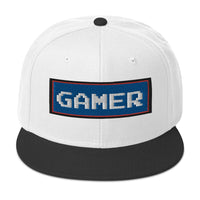 80's Retro Style 8 Bit Gamer Embroidered Flat Bill Cap embroidered snapback hat, product image 33
