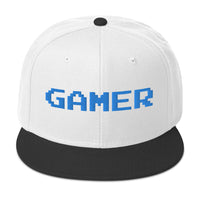 8 Bit Gamer Embroidered Flat Bill Cap embroidered snapback hat, product image 33