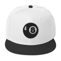 8 Ball Pool Billiards Embroidered Flat Bill Cap embroidered snapback hat, product image 1