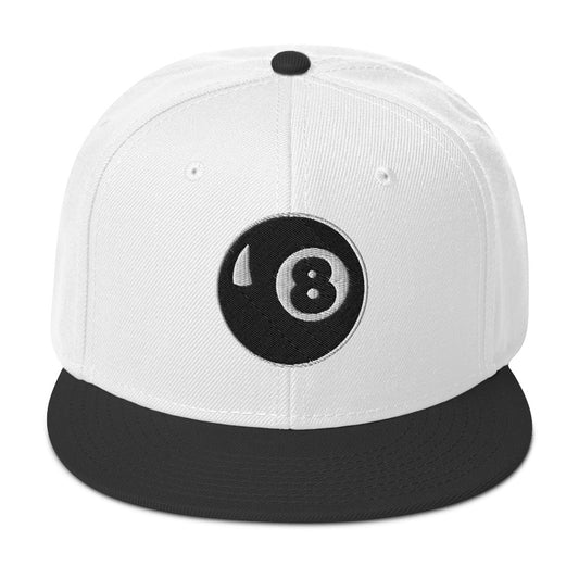 8 Ball Pool Billiards Embroidered Flat Bill Cap embroidered snapback hat, product image 1
