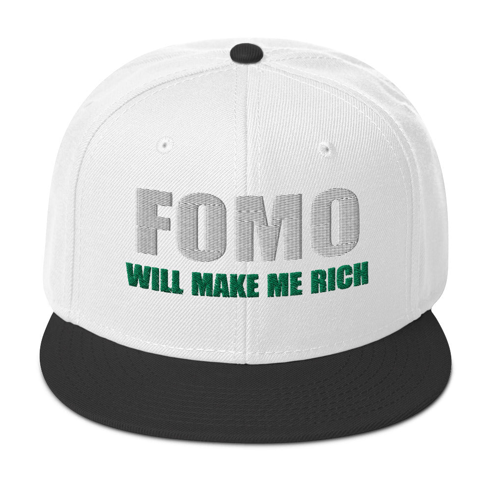FOMO In Crypto Will Make Me Rich Bitcoin Bull Run Flat Bill Cap Snapback Hat