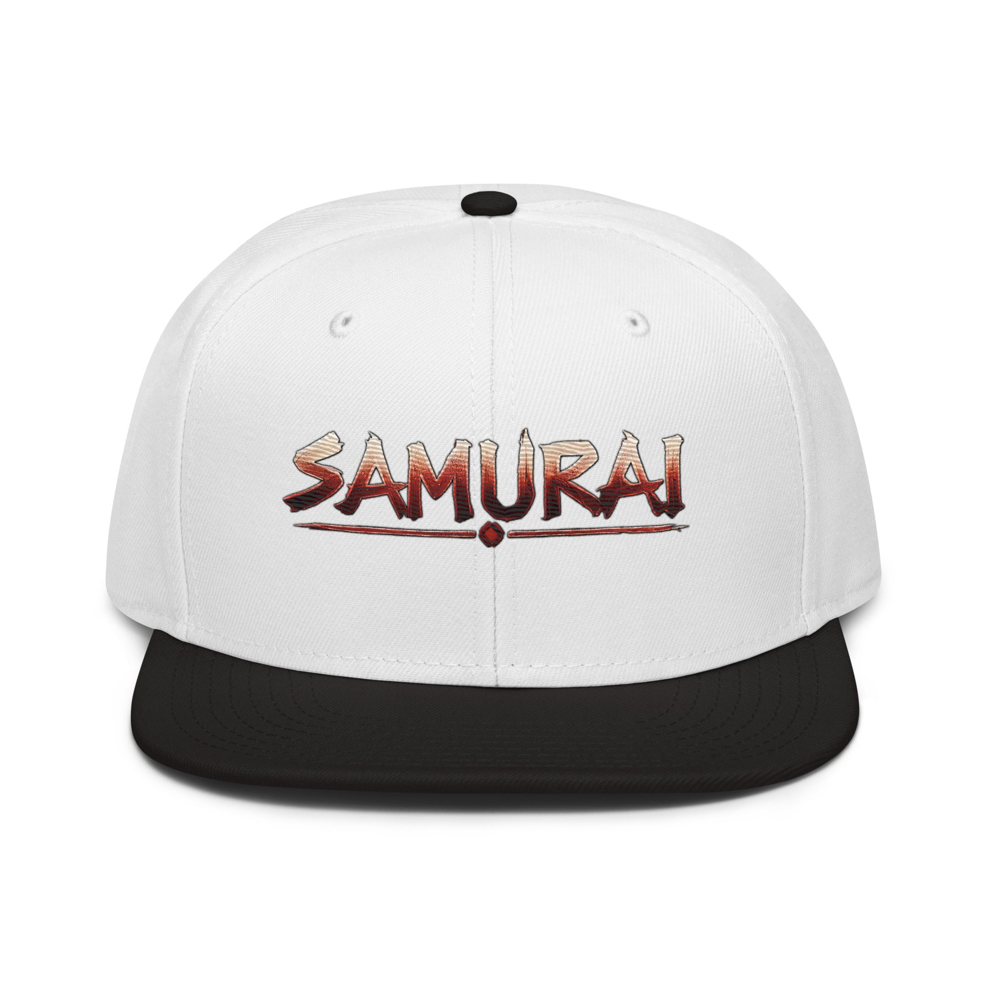 Anime Samurai Warrior Embroidered Flat Bill Snapback Hat