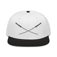 Dual Samurai Swords Anime Warrior Embroidered Flat Bill embroidered snapback hat, product image 9