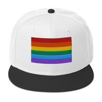 LGBTQ+ Rainbow Flag Gay Pride Flat Bill Cap embroidered snapback hat, product image 10