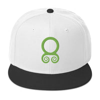 Green Viking Troll Cross Norse Flat Bill Cap embroidered snapback hat, product image 10