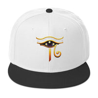 Sun God Eye of Ra Egyptian Occult Flat Bill Cap embroidered snapback hat, product image 10