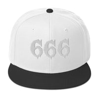 White 666 embroidered snapback hat, product image 10