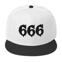 Black 666 embroidered snapback hat, product image 10
