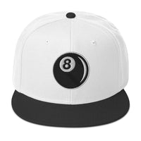 Eight Ball Billiards embroidered snapback hat, product image 1