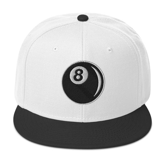 Eight Ball Billiards embroidered snapback hat, product image 1