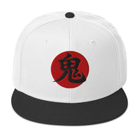 Demon Kanji 鬼 (Oni) Flat Bill embroidered snapback hat, product image 9