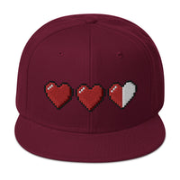 3 Heart Meter Retro 8 Bit Video Game Pixelated Embroidered Flat Bill Cap embroidered snapback hat, product image 18