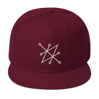 White Sigil of Fallen Angel Azazel Occult Symbol Embroidered Flat Bill Cap embroidered snapback hat, product image 17