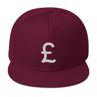 The British Pound Sterling Symbol Money Currency Embroidered Flat Bill Cap embroidered snapback hat, product image 17