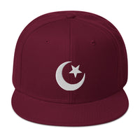 Star and Crescent Moon Ancient Symbol Embroidered Flat Bill Cap embroidered snapback hat, product image 17