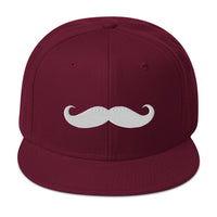Classic Handlebar Mustache Embroidered Flat Bill Cap embroidered snapback hat, product image 17