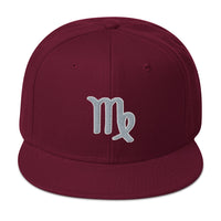Zodiac Sign Virgo Embroidered Flat Bill Cap embroidered snapback hat, product image 17