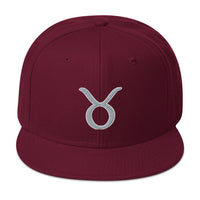 Zodiac Sign Taurus Embroidered Flat Bill Cap embroidered snapback hat, product image 17