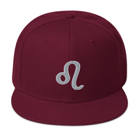 Zodiac Sign Leo Embroidered Flat Bill Cap embroidered snapback hat, product image 16