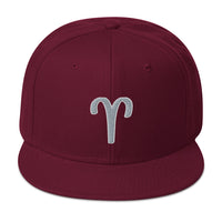 Zodiac Sign Aries Embroidered Flat Bill Cap embroidered snapback hat, product image 17