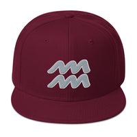 Zodiac Sign Aquarius Embroidered Flat Bill Cap embroidered snapback hat, product image 17