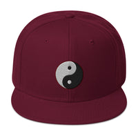 Yin and Yang Chinese Symbol Embroidered Flat Bill Cap embroidered snapback hat, product image 17