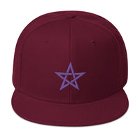 Purple Wiccan Woven Pentagram Symbol Embroidered Flat Bill Cap embroidered snapback hat, product image 17