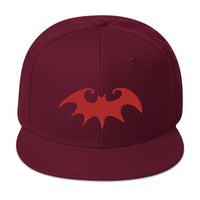 Whimsical Halloween Vampire Bat Embroidered Flat Bill Cap embroidered snapback hat, product image 17