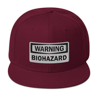 Warning Sign Bio Hazard Zombie Apocalypse Embroidered Flat Bill Cap embroidered snapback hat, product image 18