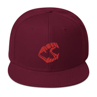 Red Vampire Novelty Halloween Fangs Embroidered Flat Bill Cap embroidered snapback hat, product image 17