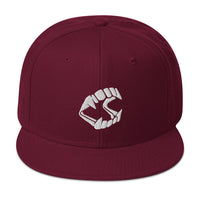 White Vampire Novelty Halloween Fangs Embroidered Flat Bill Cap embroidered snapback hat, product image 18