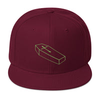 Green Toe Pincher Coffin with Cross Embroidered Flat Bill Cap embroidered snapback hat, product image 17