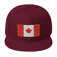 The National Flag of Canada Embroidered Flat Bill Cap embroidered snapback hat, product image 17