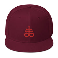 Red Leviathan Cross of Satan Occult Symbol Embroidered Flat Bill Cap embroidered snapback hat, product image 17